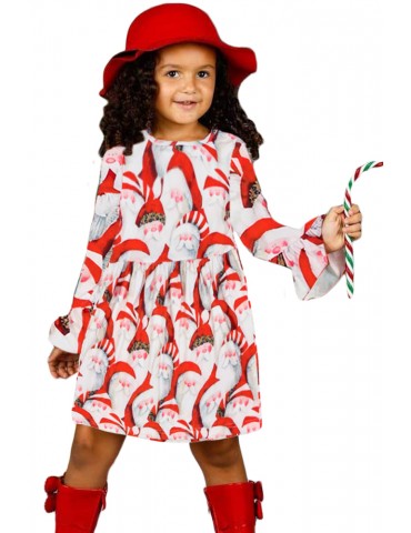 Santa Claus Allover Christmas Little Girl Dress