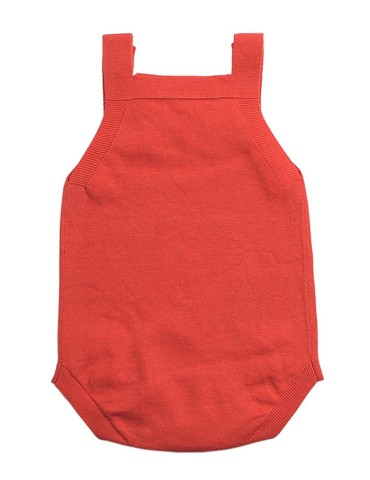 Orange Star Pattern Knitted Infant Romper Baby Wear